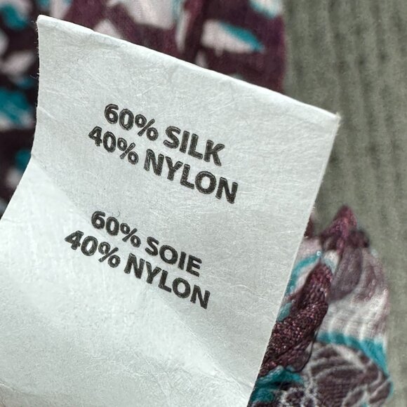 Ramy Brook Blouse Womens Small Wine Blue Pullover Sidney Printed Flutter Sleeve - Picture 9 of 11